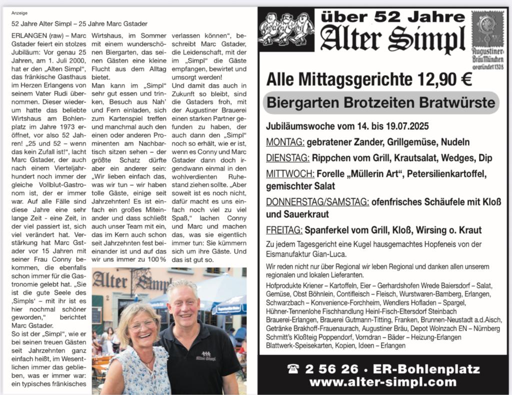 Restaurant Alter Simpl in Erlangen