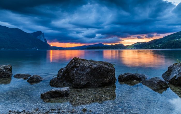 Mondsee bei Sonnenuntergang, Oberösterreich