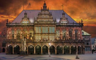 Rathaus Bremen in der Dämmerung