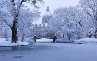 Neues Rathaus Hannover im Winter