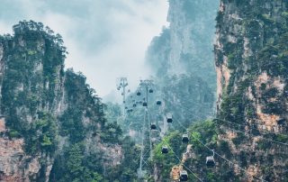 Seilbahn in den Zhangjiajie Bergen in China in der Provinz Hunan