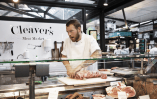 Butcher at Torvehallerne Copenhagen.