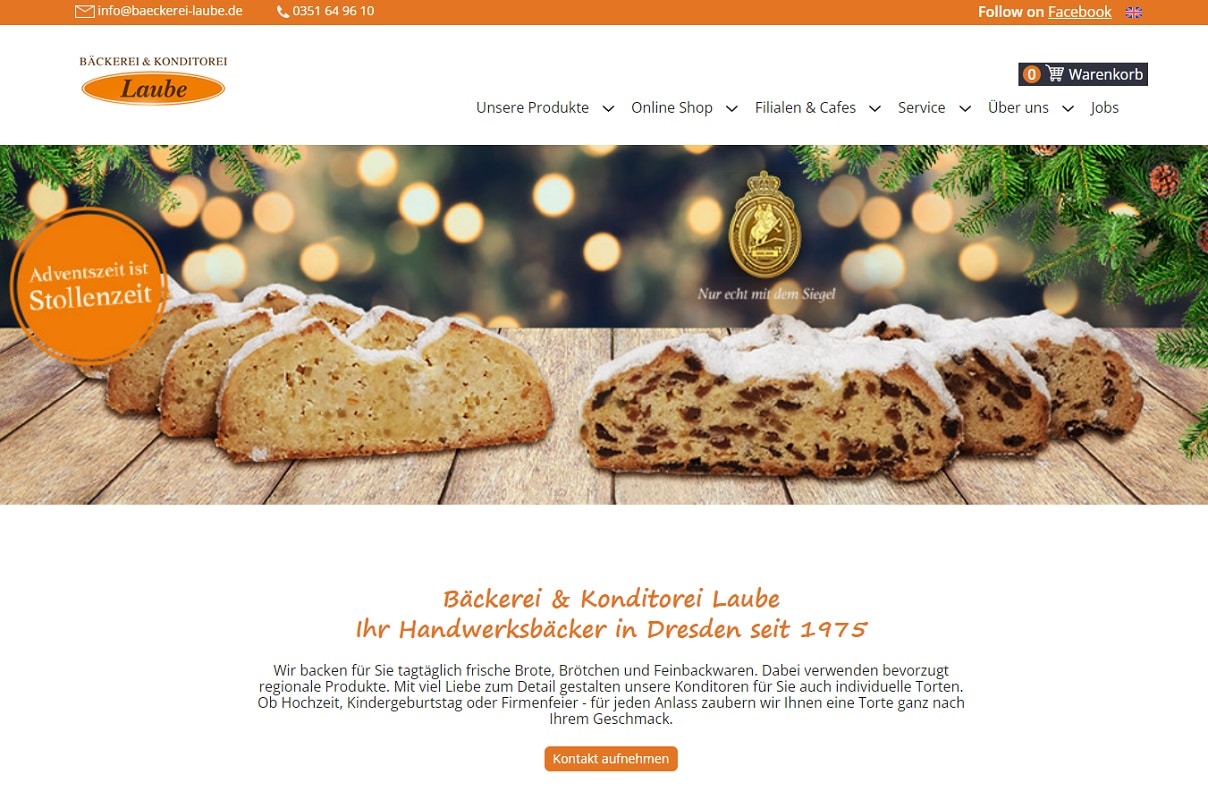 Bäckerei & Konditorei Laube Screenshot