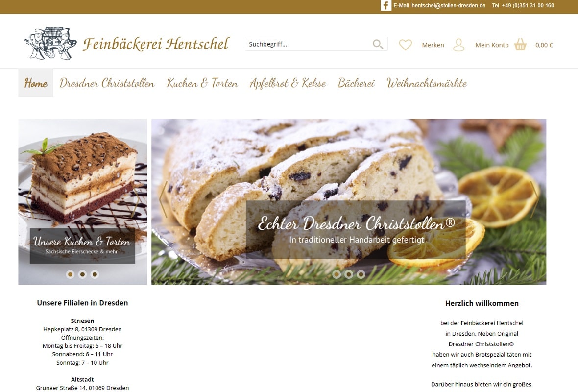 Feinbäckerei Hentschel Screenshot