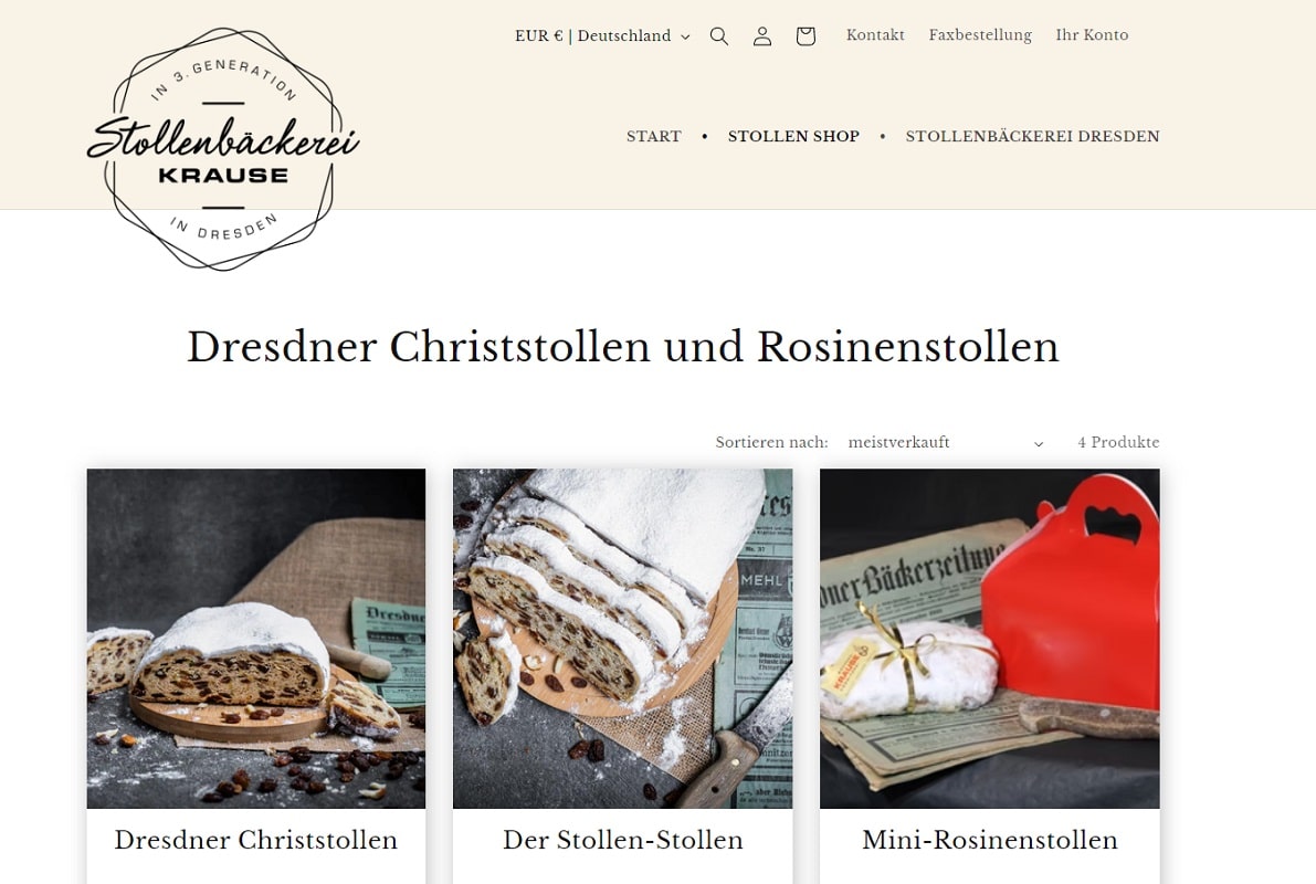 Stollenbäckerei Krause Dresden Screenshot