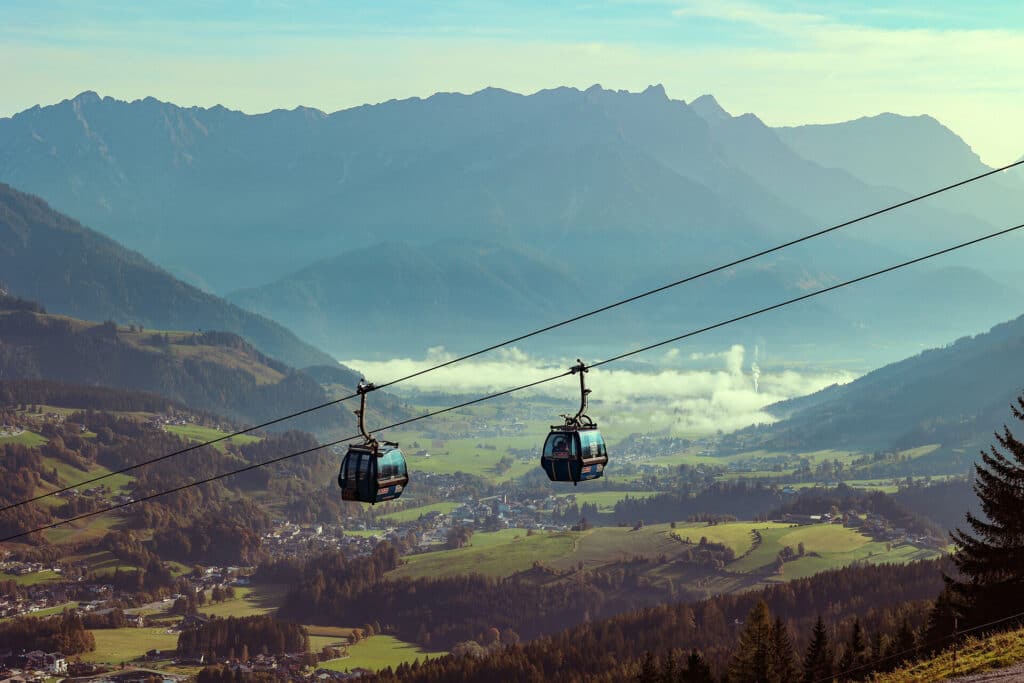 Seilbahn in Leogang, Österreich