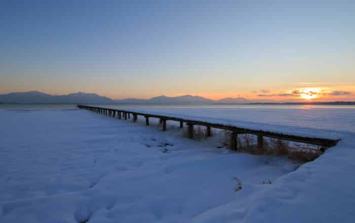 Chiemsee im Winter - Wanderweg um den Staffen