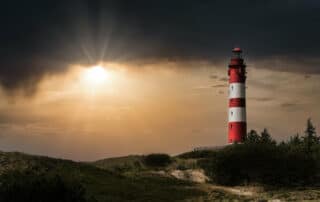 Amrumer Leuchtturm bei Gewitter - schlechtes Wetter auf Amrum