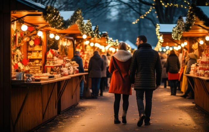 Pärchen auf dem Weihnachtsmarkt - spezielle Weihnachtsmärkte